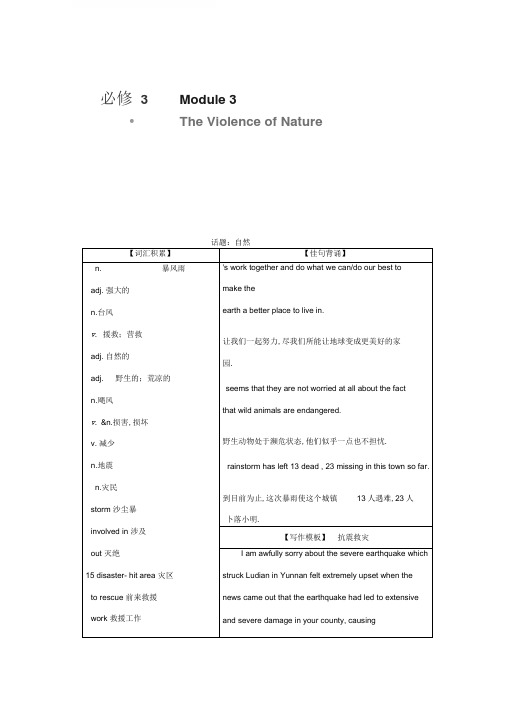 必修3module3theviolenceofnature