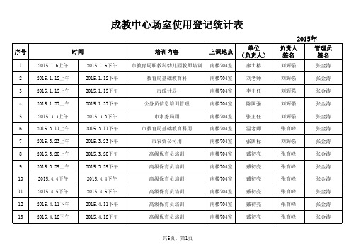 场室使用登记表11