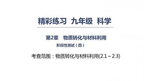 2018秋浙教版九年级上册科学第2章课件：材料及其利用 阶段测试(四)