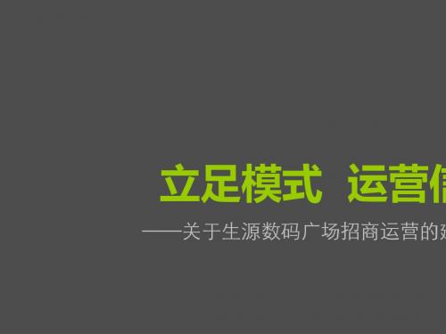 某数码广场招商运营的建议方案(PPT 54张)