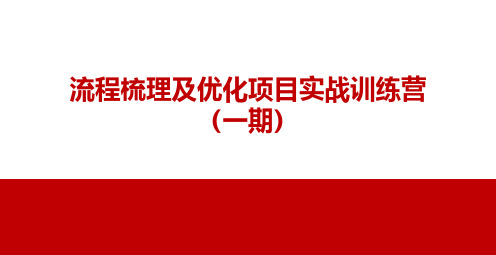 流程梳理及优化项目实战讲解培训讲解