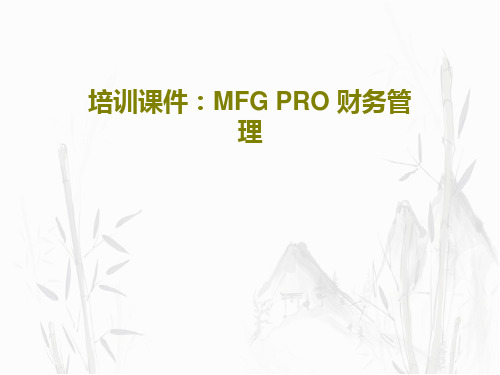 培训课件：MFG PRO 财务管理共18页文档