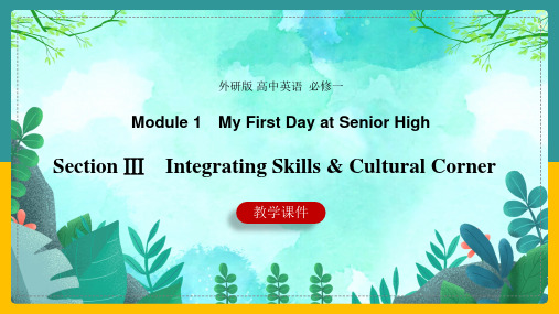 高中英语外研版必修一《Module 1 Section Ⅲ》课件