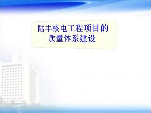 陆丰核电工程项目的质量体系建设