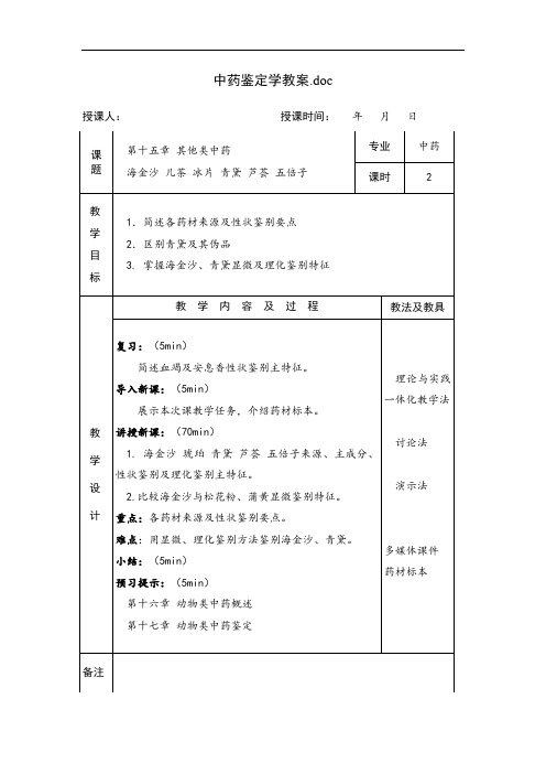 最新中药鉴定学教案 医学基础