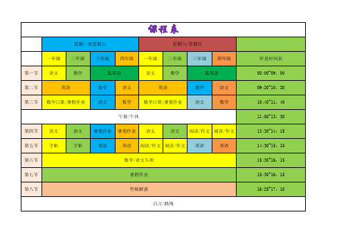 小博士辅导班暑假课程表