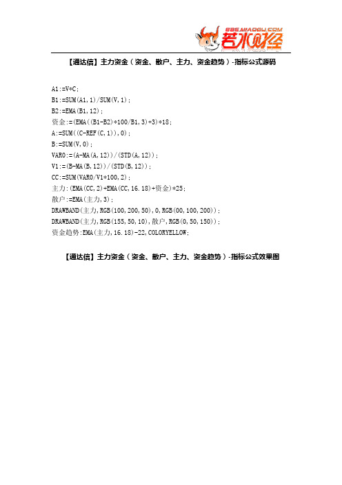 【股票指标公式下载】-【通达信】主力资金(资金、散户、主力、资金趋势)