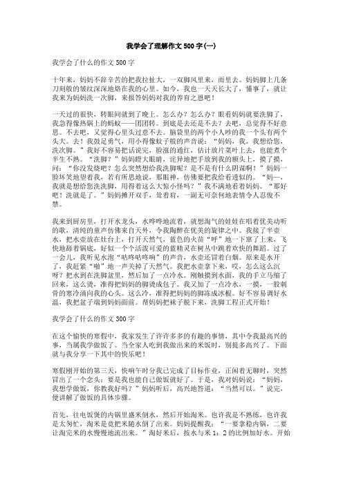 我学会了理解作文500字