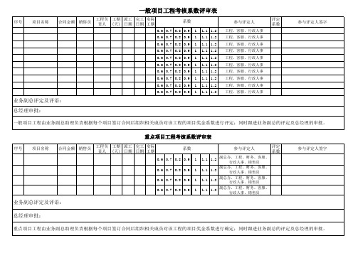 项目评估表