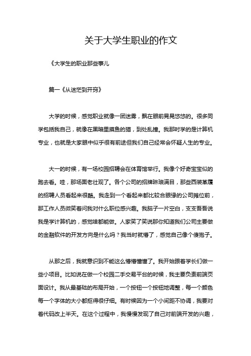 关于大学生职业的作文