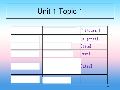 八年级英语上册 Unit 1 Playing Sports Topic 1 I’m going to