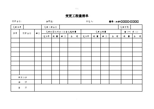 变更工程量清单