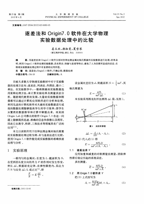 逐差法和Origin7.0软件在大学物理实验数据处理中的比较