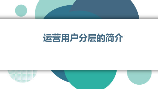 运营用户分层的简介