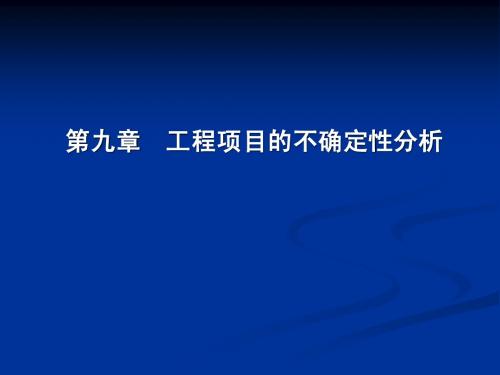 第九章 工程项目的不确定性分析