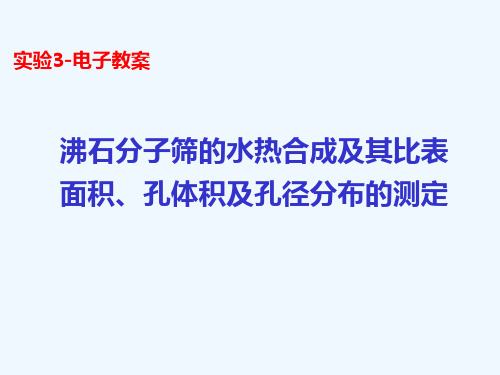 实验3沸石分子筛的水热合成及其表面积微孔体积和孔径分布测定