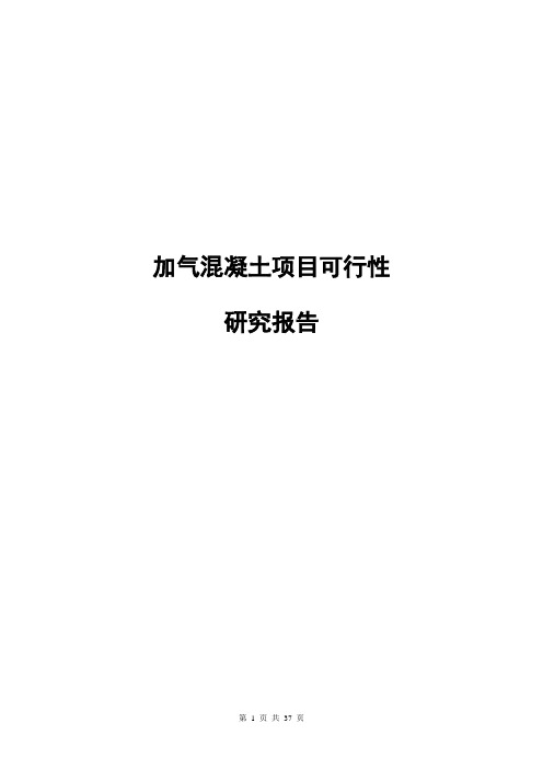 加气混凝土项目可行性研究报告