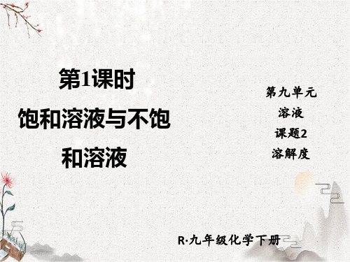 部编人教版九年级化学下册优质课件 第1课时 饱和溶液与不饱和溶液 (2)