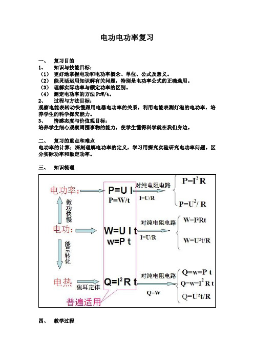 电功电功率复习教案