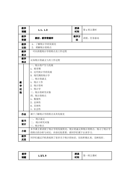 统计学教案