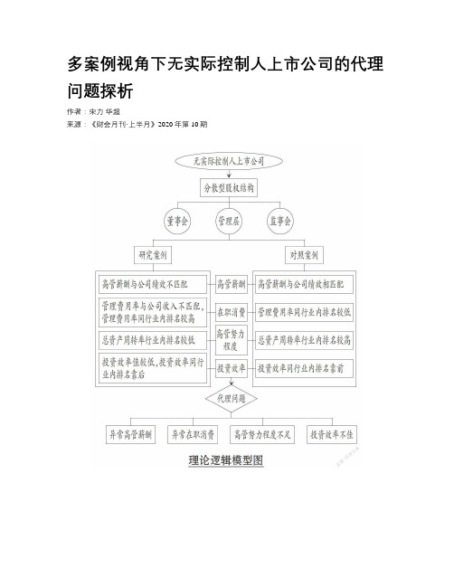 多案例视角下无实际控制人上市公司的代理问题探析