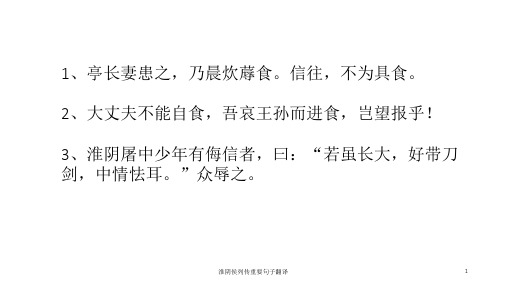淮阴侯列传重要句子翻译 ppt课件