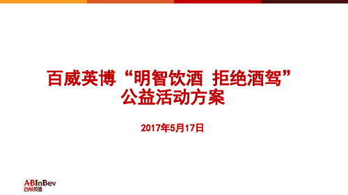 明智饮酒拒绝酒驾公益活动方案(PPT23张)【精品】