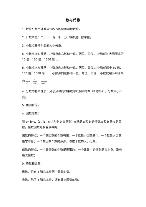 小学六年级数学专项复习宝典含习题解析