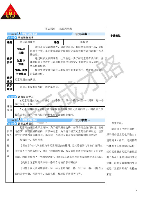 第2课时 元素周期表(导学案)[5页]
