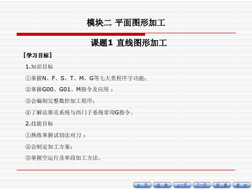 数控车(铣)床编程与操作课题一直线图形加工