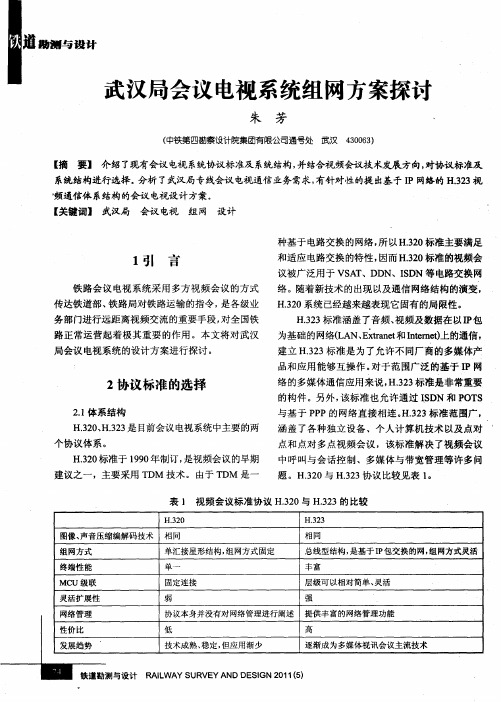 武汉局会议电视系统组网方案探讨