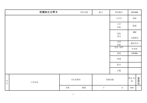 831008(CA6140车床)拨叉工序卡片