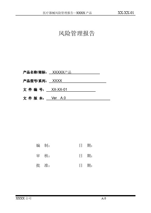 医疗器械风险管理报告