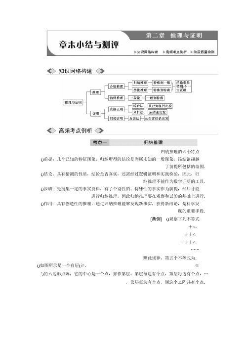 高中数学人教A版选修1-2创新应用教学案第二章 章末小结与测评 Word版含答案