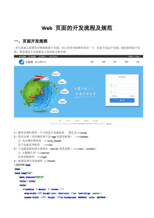 Web 页面的开发流程及规范