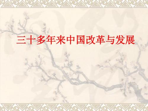 三十多年来中国改革与发展