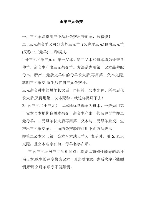 山羊三元杂交