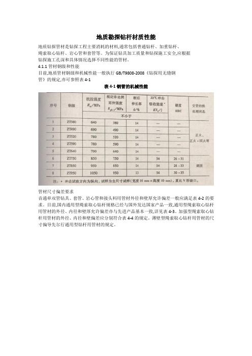 地质勘探钻杆材质性能