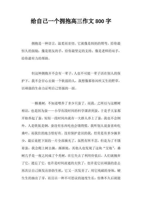 给自己一个拥抱高三作文800字