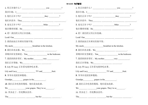 [译林版]5B Unit5 重点句子默写