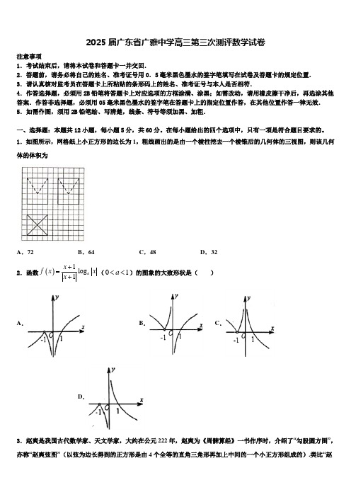 2025届广东省广雅中学高三第三次测评数学试卷含解析