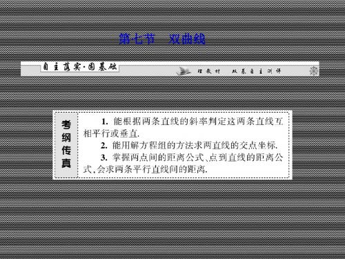 2013届高考数学(理)一轮复习课件第八章第七节双曲线(广东专用)