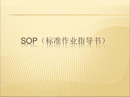 SOP标准作业指导书格式