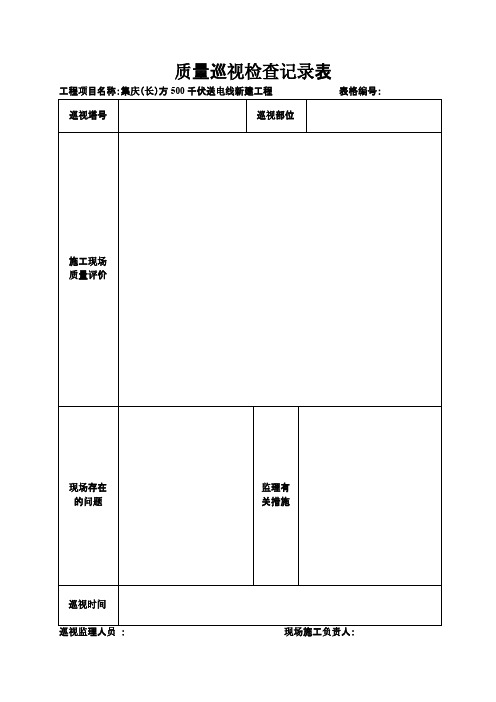 质量巡视检查记录表