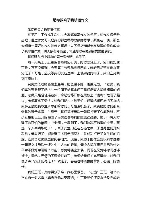 是你教会了我珍惜作文