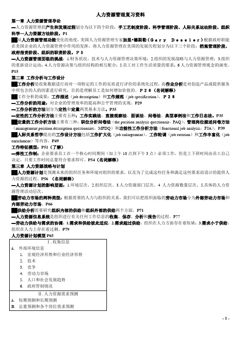 人力资源管理复习资料(下载)
