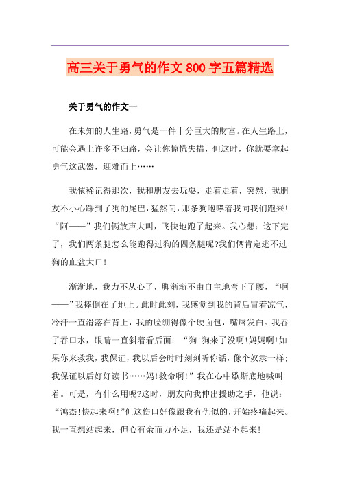 高三关于勇气的作文800字五篇精选