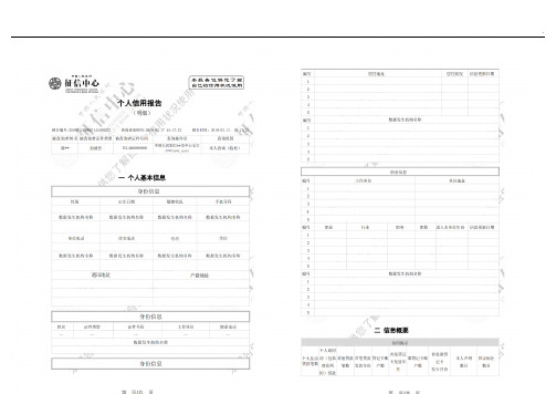 个人征信报告模板征信报告模板(2019带水印)