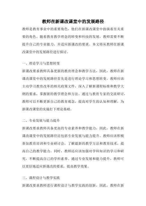 教师在新课改课堂中的发展路径