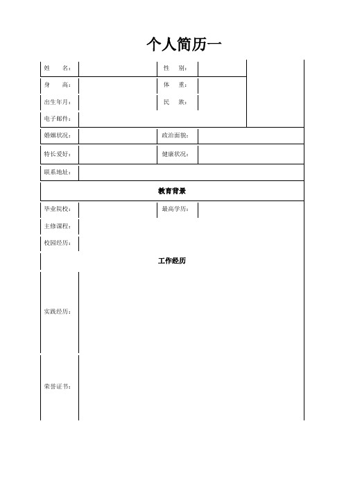 个人简历模板(15篇)